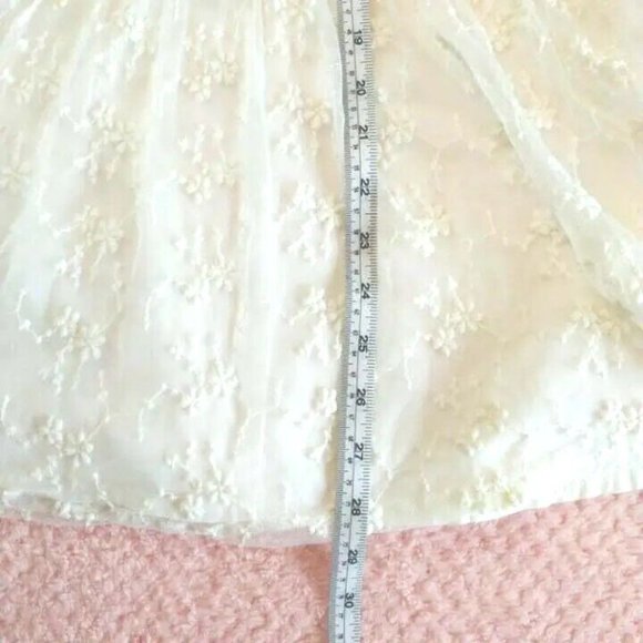 Zara Kids Cream Ivory Lace Dress 11 to 12 Beaded Drop Waist Easter Wedding - Picture 11 of 11
